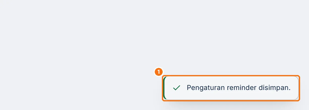 Notifikasi Pengaturan reminder disimpan